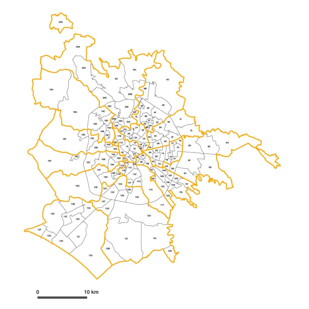 Zone urbanistiche della città di Roma